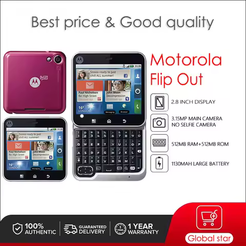Original Motorola FlipOut MB511 Unlocked Refurbished Mobile Phone GSM 850 / 900 / 1800 / 1900 Good Q