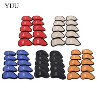 YIJU 10Pcs/Pack Meshy Golf Iron Covers Set Golf Club Head Cover 3,4,5,6,7,8,9,S,A,P