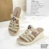 5.5cm high wedge sandals with brocade style sedge straps - (36TTT) - Genuine Jolie product