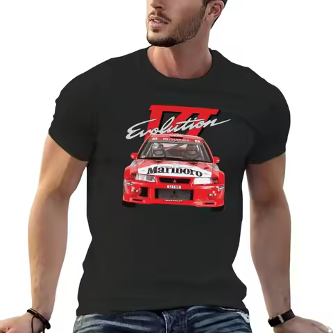 Evo 6 VI TME WRC RALLIART Mitsubish Evolution Enkei Tommi T-Shirt Summer Casual Clothes Plain T Shir