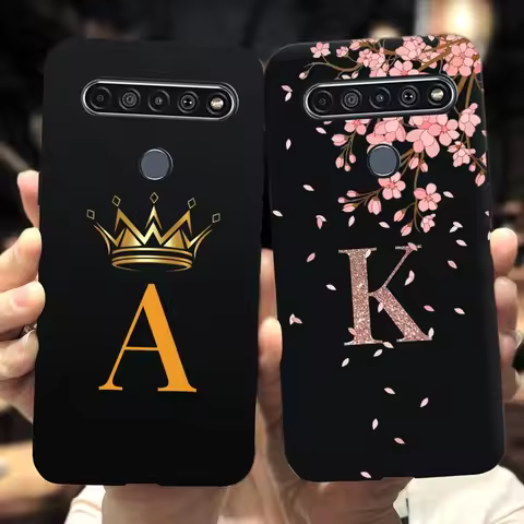 For LG K41s 2020 Case New Fashion Black Silicone Soft TPU Letters Phone Back Cover For LG K51S K 41S