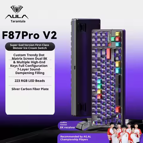 New Aula F87 Pro V2 Custom Mechanical Keyboard Wireless Triple Mode Bluetooth Silent Rgb Backlit Gam
