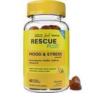 Bach Plus Mood & Stress Support Gummies, Daytime Dietary Supplement with Passionflower, GABA, Saffro