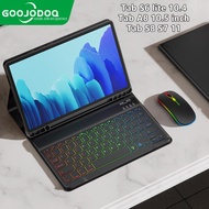 Goojodoq Funda For Samsung Galaxy Tab A7 A8 Case Keyboard For Samsung Tab S6 Lite Case Rainbow Keyboard Mouse For Samsung Tab S7 S8 Case