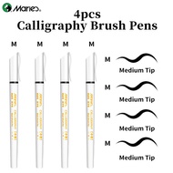 Maries 4pcs Black Calligraphy Pens Set Soft Tip Hand Lettering Pens for Beginners Brush Pens for Wr