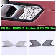 Stainless Steel For BMW 3 Series G20 2019 - 2024 Car Inner Door Handle Bowl Audio Stereo Tweeter Spe