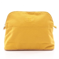 【二手】愛馬仕 Bolide Pouch 30 黃色帆布手拿包，Bolide Pouch GM 女款，二手