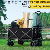 🔥lowest price🔥300L Outdoor Wagon Trolley Camping Cart Foldable Trolley Troli Barang Portable Shoppin