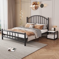 [🔥Free Delivery🚚🔥]Single Bed Frame Modern Simple metal bed frame Reinforced Thickened  Double Bed  Single Bed with Mattress with Bedside Table with Bed Board Anti-Corrosion Anti-Rust