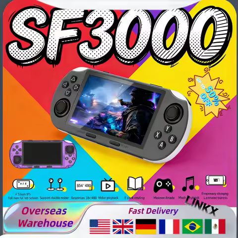 SF3000 Mini Handheld Game Player Built-in 20000+Games PS1/GBA/SFC 4.5 Inch IPS Screen Portable Retro