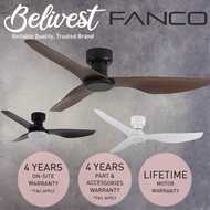Fanco Hugger DC Ceiling Fan - 48 inch - 188 mm SHORT FAN HEIGHT - Suitable for Low Ceiling - LONGEST 4 YEARS WARRANTY