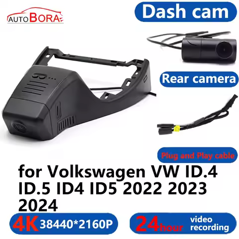 AutoBora 4K Wifi 3840*2160 Car DVR Dash Cam Camera 24H Video Monitor for Volkswagen VW ID.4 ID.5 ID4