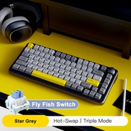 [op006] NEW AJAZZ AK820 MAX Hot Swap RGB Bluetooth Wireless Gaming Mechanical Keyboard With Knob 82 