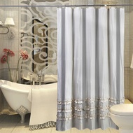 Rice Thin Strip Lace Shower Curtain Bathroom Curtain Thickened Polyester Bath Tent Polyester Waterpr