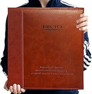 ZOVIEW Magnetic Self-Stick Page Photo Album, Family Album, Leather Cover, Hand Made DIY Albums Holds