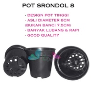 Pot SRONDOL 8 cm HITAM Pot Polos Basic Tinggi 8cm Pot Bunga Tanaman