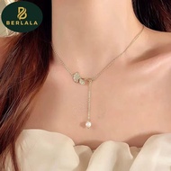 Berlala Ginko Pearl Pendant Necklace & Women's Ring in Gold and Silver - Elegant & Contemporary