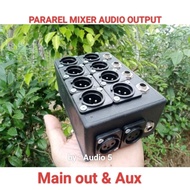 PARAREL AUDIO OUTPUT, SPLITER MAIN OUT AUX MIXER MIXER AUDIO AUDIO MIXER