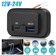 USB Car Charger With Type C Fast Charging 3.0 Supports 12v-24v Power (USB Model Square C)