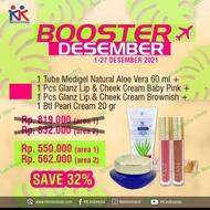 PAKET PROMO. Medigel Natural Aloevera, Glanz Lip Cream, Pearl Cream