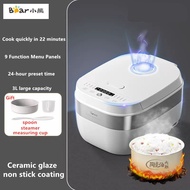 Bear Electric Rice Cooker, Household Multifunctional 3-liter Intelligent Preset Time Electric Rice C