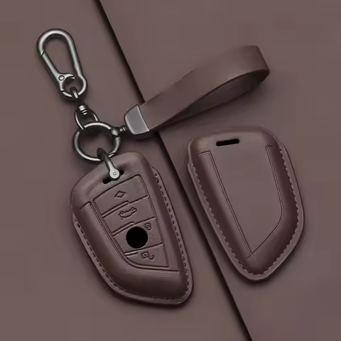 Leather Car Key Case Same color interior For BMW X1 X3 X4 X5 X6 F15 F16 G30 3 5 7 Series G11 F48 Acc