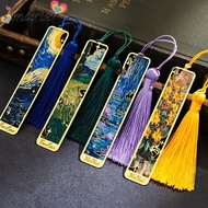 MARIER Reading Book Clip, Sunflower Lotus Hollow Metal Bookmark, High Quality Oil Painting Metal Boo