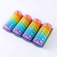 Pill Box Colorful Detachable One Week 7 Days Pill Box Portable 14 Pill Box One Week Packing Box Roun