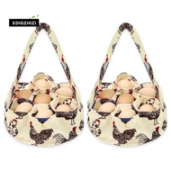 2Pcs Eggs Collecting Basket with 7 Pouches Eggs Gathering Basket Canvas Egg Bags for Eggs Collecting