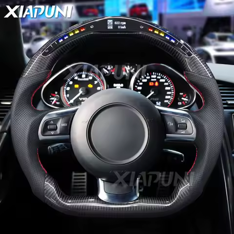 LED Carbon Fiber Steering Wheel For Audi TT TTS TTRS 8J MK2 R8 MK1 2007-2016 Paddle Shift Customized