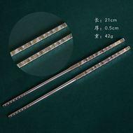 ตะเกียบเงิน 999 บริสุทธิ์สําหรับรับประทานอาหารที่บ้าน Solid Snowflake Design High-End Silver Tablewa