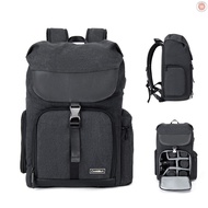 Cwatcun M8 Photography Camera Bag Camera Backpack Waterproof Compatible with Canon///Digital SLR Camera Body/Lens/Tripod/14in Laptop/Water Bottle  [24NEW]
