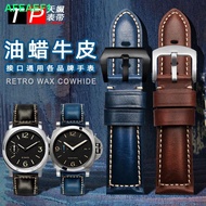 2024 New style for❒☇☏ CXP-时尚1 Suitable for Panerai/Citizen/Fossil/Breitling genuine leather watch strap retro cowhide men's strap 22 24mm