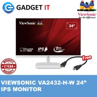 VIEWSONIC  VA2432-H-W / VA240A-H / VA24G1-H 24" 1msFHD IPS MONITOR FRAMELESS DESIGN + BUNDLED WITH H
