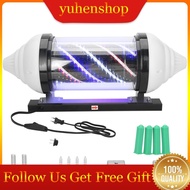 Yuhenshop Barber Shop Pole Rotating Lighting Red White Blue Stripe Light Stripes Sign Hair Wall Hanging LED Downlights