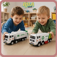 ✿BJA✿ Garbage Truck Toy, Inertia Powered Simulation Recycling Sanitation Vehicle, Interactive Model 