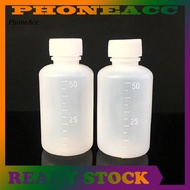 10Pcs 50ml Scale Bottles Clear with Cap Plastic Empty Medicine Container for Home