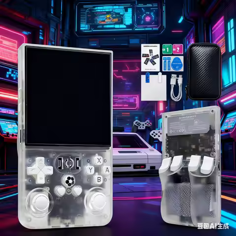 R36MAX Handheld Game Console 64GB Portable Retro Game Console With 4.0 IPS Screen 6h Battery Life Du