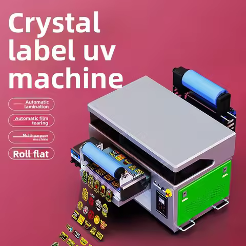 UV Small Flat Press All-in-one Machine Self-adhesive Hot Stamping Crystal Label Sticker Automatic Pr