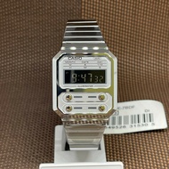 Casio A100WE-7B Youth Vintage Monochromatic Stainless Steel Digital Unisex Watch