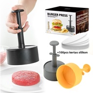 Alat Penekan Daging Burger Nonstick Patty Maker Dapur DIY Alat Burger Buatan Sendiri