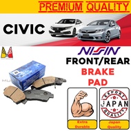 【NISSIN JAPAN】Honda Civic Front/Rear Brake Pads / Civic FC Brake Pad / Brake Pad Honda FD / Honda Civic FC Brake Pad
