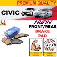 【NISSIN JAPAN】Honda Civic Front/Rear Brake Pads / Civic FC Brake Pad / Brake Pad Honda FD / Honda Ci