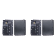 (WYVM) 2X M.2 NGFF MSATA SSD to SATA 3.0 Adapter Card 2 in 1 Converter Card M.2 SSD Adapter Card Ext