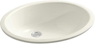 KOHLER K-2210-N-96 Caxton Undercounter Bathroom Sink with Sealed Overflow, 17" X 14", Biscuit