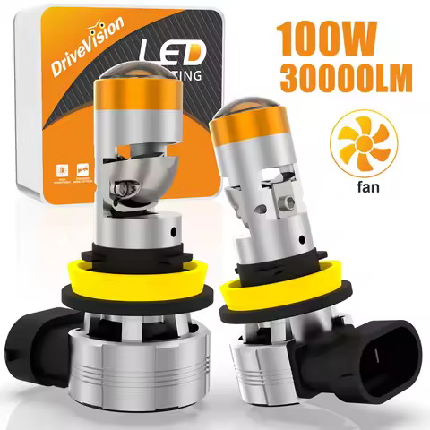 DriveVision H11Led Lens 1:1 Led Projector H4 H7 H18 9005 9006 9012 Car Headlight Bulbs Mini Lens Pro