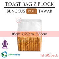 DELKOCHOICE PLASTIC BREAD PACKAGING FOOD PACKAGING - TOAST BAG ZIPLOCK DELKOCHOICE 16X27