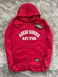 JAKET SWEATER HOODIE ABERCROMBIE ZIPPER ABBU LOGO BORDIR PRIA & WANITA BAHAN FLEECE TEBAL