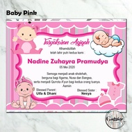 Aqiqah Card / Tasyakuran Card / Aqiqah Baby Pink Sticker