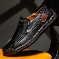 Retroของแท้หนังผู้ชายHandmade Casualรองเท้าผู้ชายLoafers Breathable Slipบนอิตาเลี่ยนรองเท้าChaussure